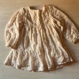 Zara Embroidered Cream Dress